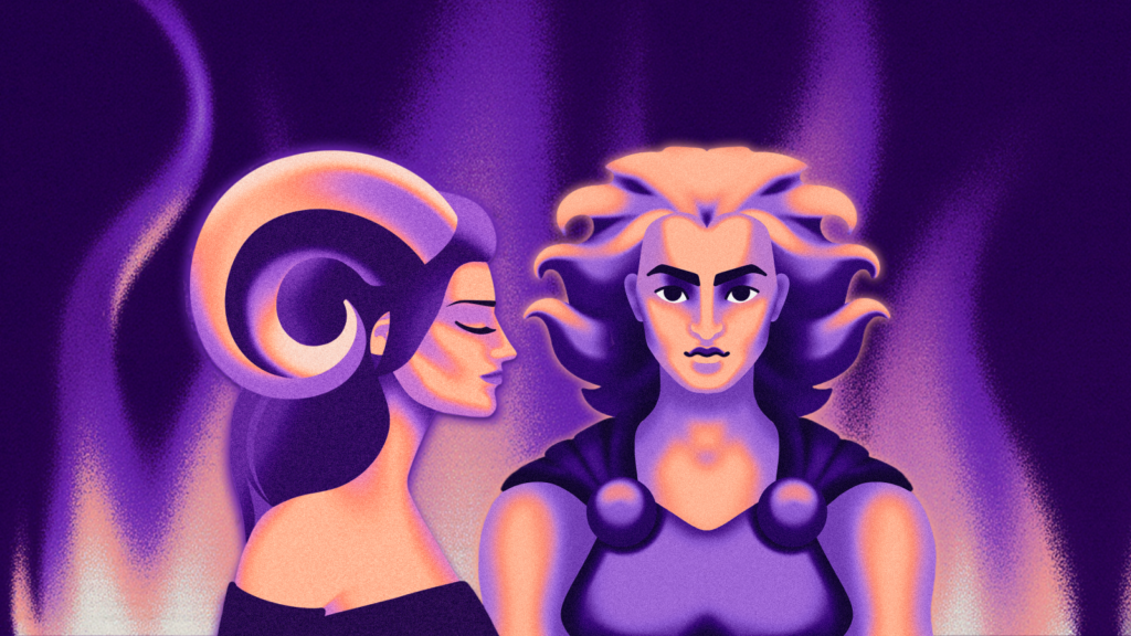 Иллюстрация к статье: Страсть, битва и&nbsp;драма: совместимость Овна и&nbsp;Льва