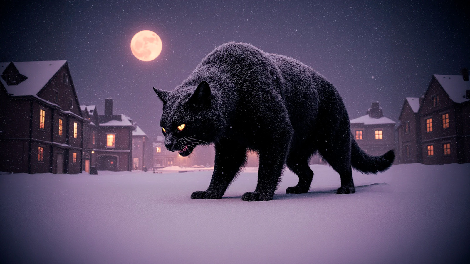 Иллюстрация к статье: Йолакёттуринн: исландский кот-людоед, который охотится на Рождество