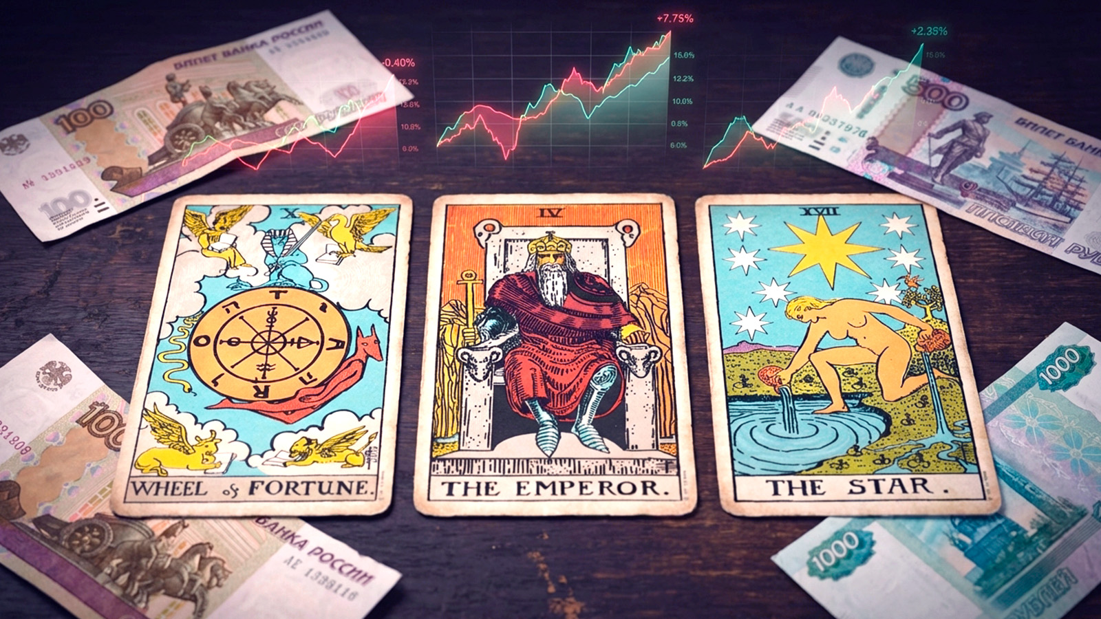 Иллюстрация к статье: Карты Таро о курсе рубля: что говорят арканы о финансовой стабильности в России