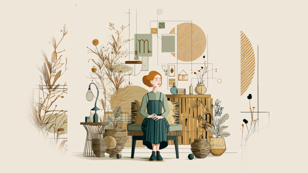 Иллюстрация к статье: Интерьер-гайд по гороскопу:&nbsp;эко-стиль для практичных Дев