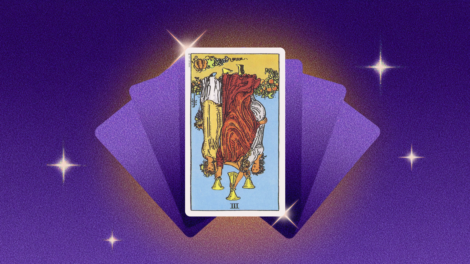 Иллюстрация к статье: Тройка Кубков в перевёрнутом положении