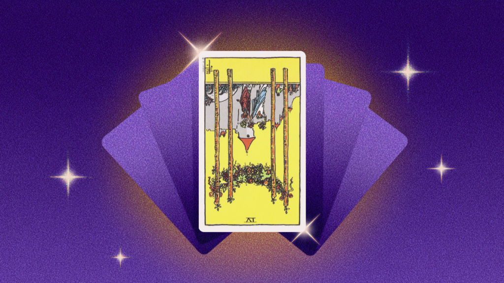 Иллюстрация к статье: Четвёрка Жезлов в&nbsp;перевёрнутом положении