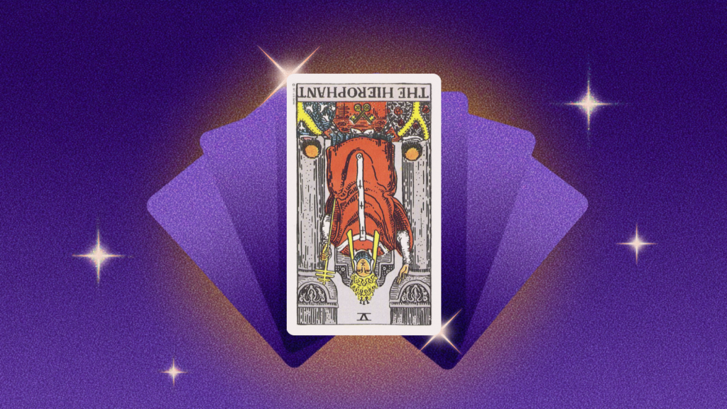 Иллюстрация к статье: Иерофант в&nbsp;перевёрнутом положении