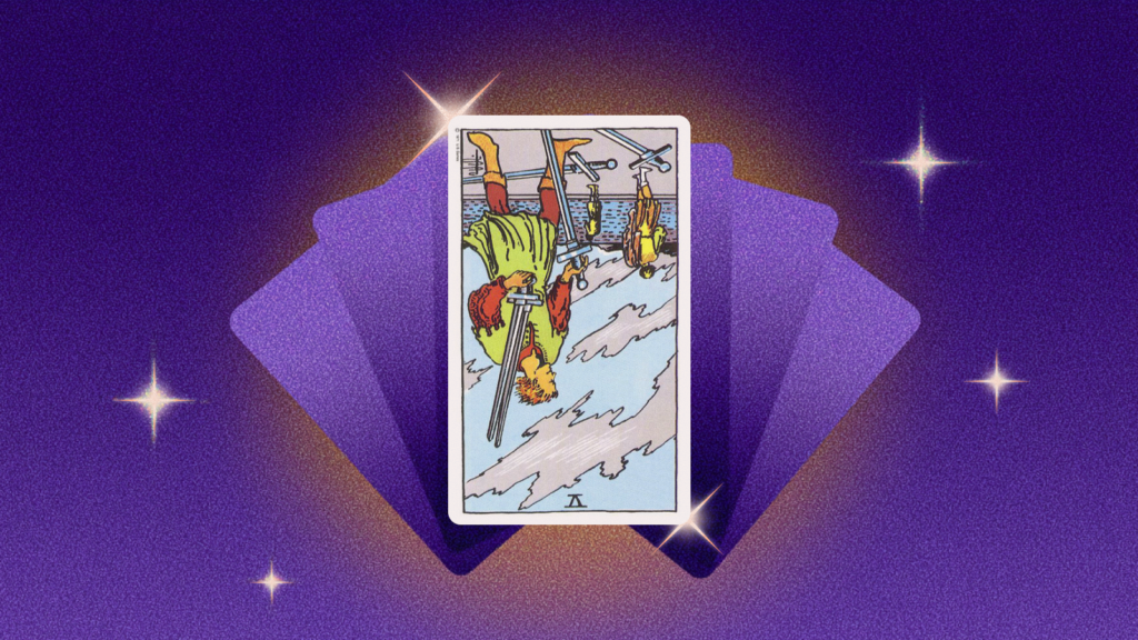 Иллюстрация к статье: Пятёрка Мечей в&nbsp;перевёрнутом положении