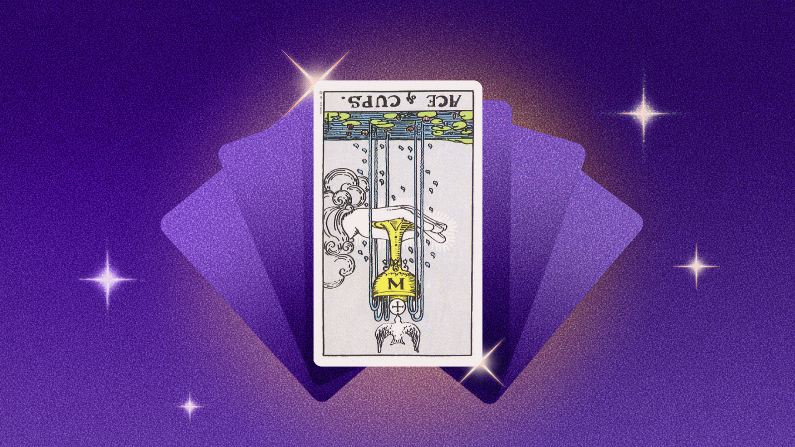 Иллюстрация к статье: Туз Кубков в перевёрнутом положении