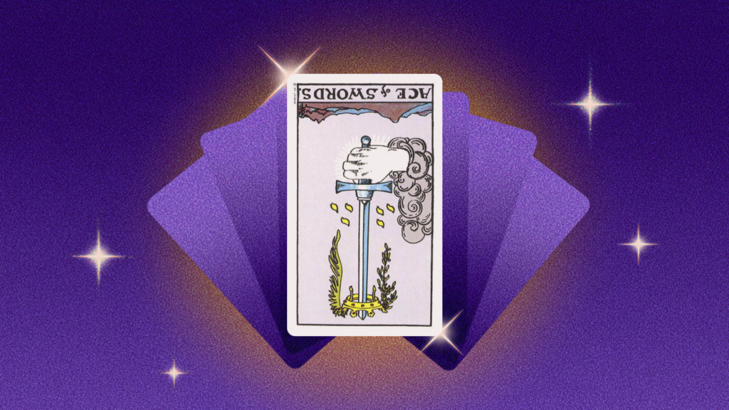 Иллюстрация к статье: Туз Мечей в&nbsp;перевёрнутом положении