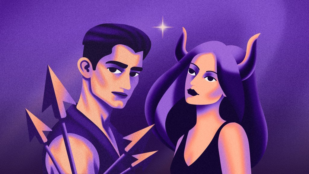 Иллюстрация к статье: Школа принятия: совместимость Тельца и&nbsp;Стрельца