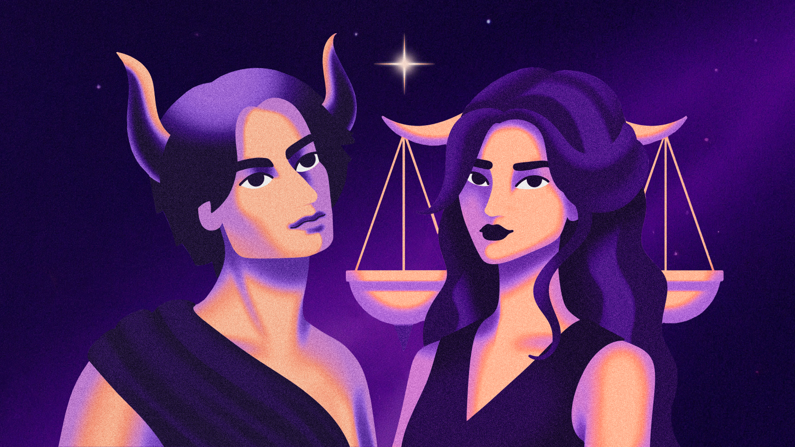 Иллюстрация к статье: Баланс земли и воздуха: совместимость Тельца и Весов